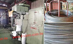 Rebar wire drawing machine, vertical type.